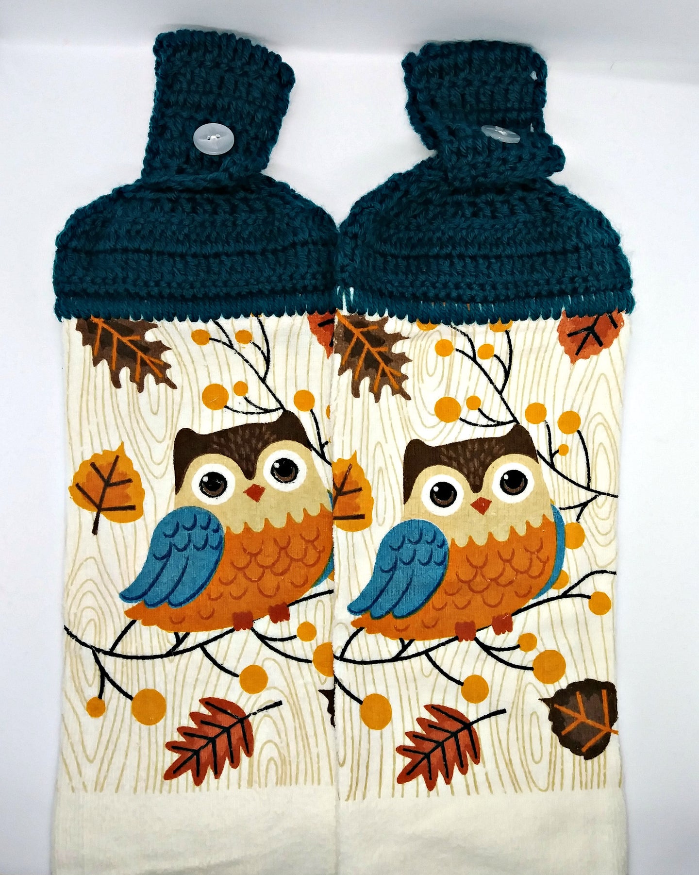 Autumn Fall Owl Hanging Kitchen Towel Set