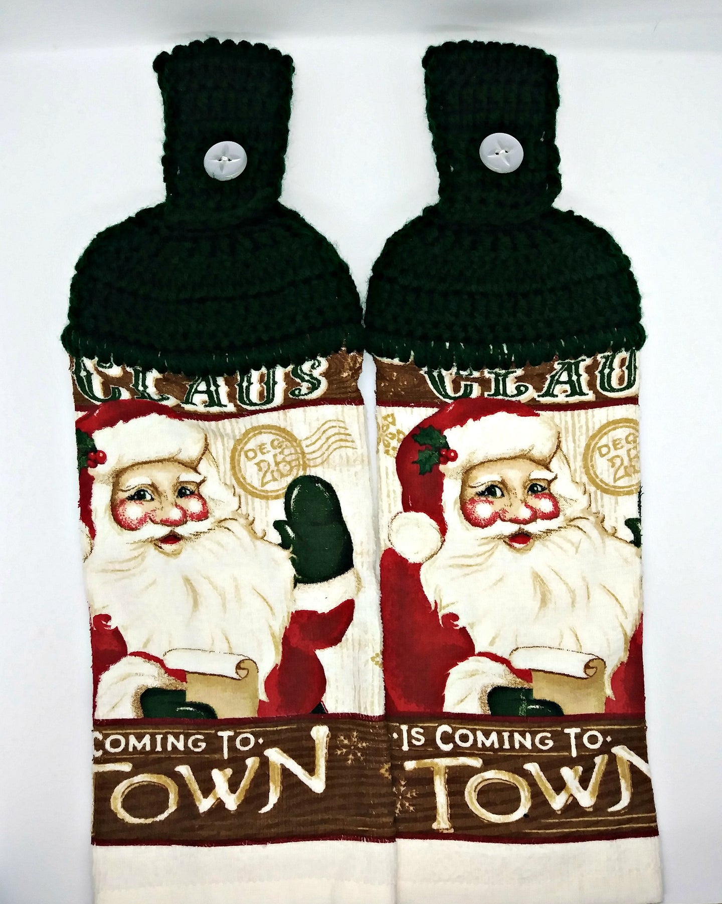 Santa Claus Is Coming To Town Hanging Kitchen Towel Set