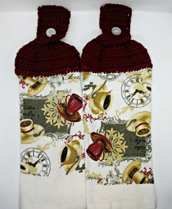 Coffee Cups Hanging Kitchen Towel Set
