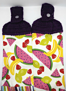 Banana Strawberry Watermelon Fruit Hanging Kitchen Towel Set