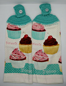 Yummy Cupcakes Hanging Kitchen Towel Set