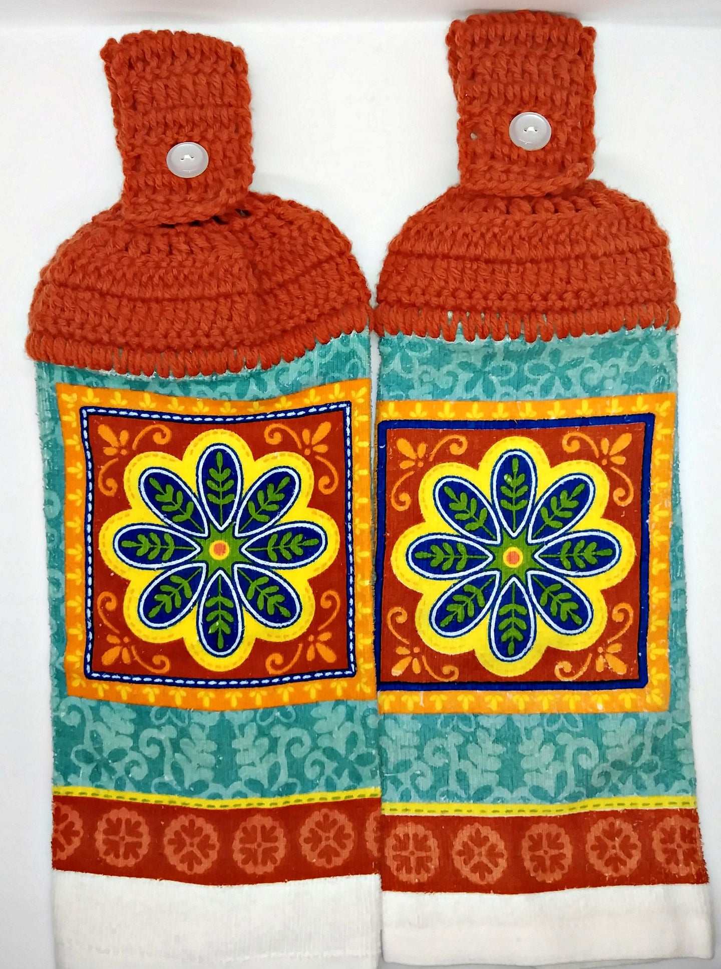 Spanish Tile Mandala Hanging Kitchen Towel Set