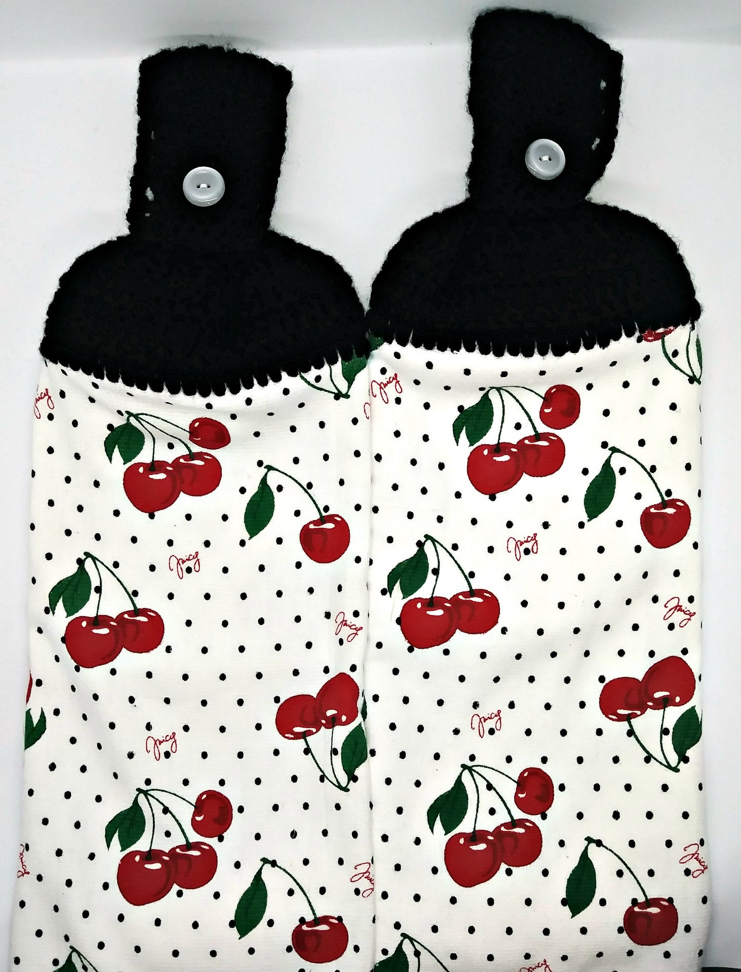 Cherry & Polka Dots Hanging Kitchen Towel Set
