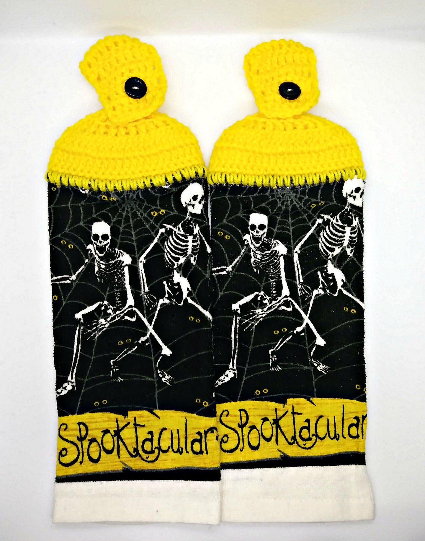 Halloween Dancing Skeleton Spooktacular Hanging Kitchen Towel Set