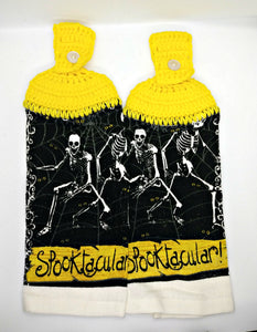 Halloween Dancing Skeleton Spooktacular Hanging Kitchen Towel Set