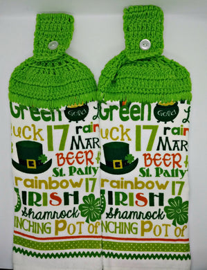 St. Patrick's Day Words Hanging Kitchen Towel Set