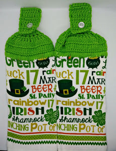 St. Patrick's Day Words Hanging Kitchen Towel Set