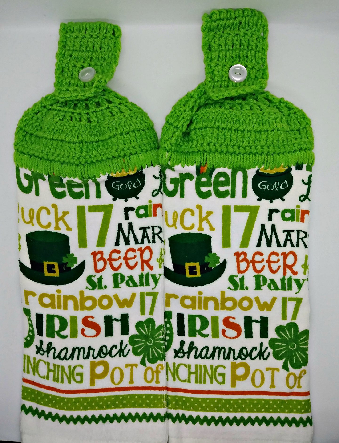 St. Patrick's Day Words Hanging Kitchen Towel Set