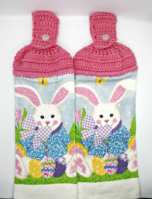 Adorable Easter Bunny Hanging Kitchen Towel Set