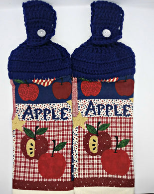 Apple Primitive Patriotic Hanging Kitchen Towel Set