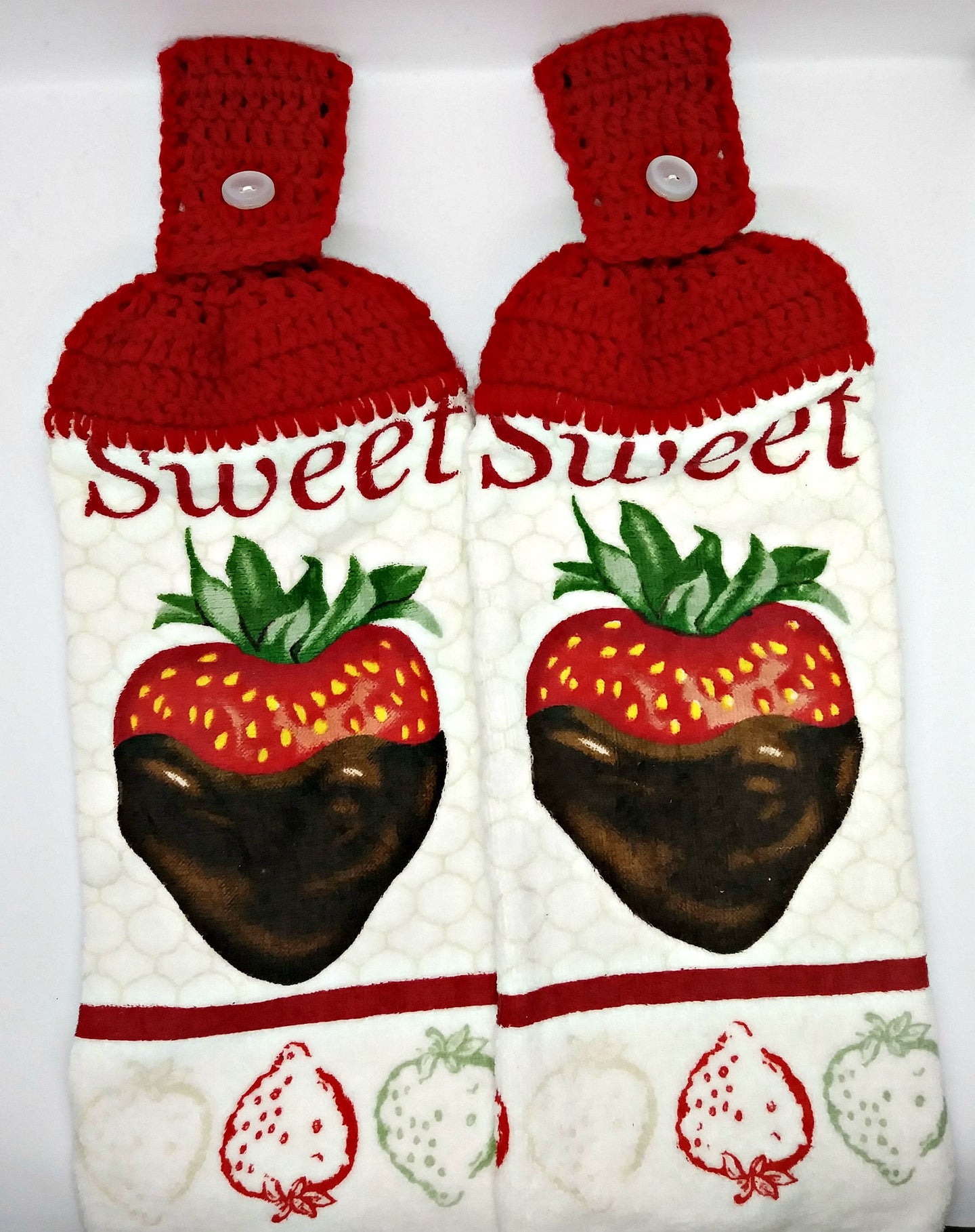 Chocolate Dipped Strawberry Hanging Kitchen Towel Set