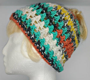 Teen Ladies Messy Bun Hat Painted Canyon