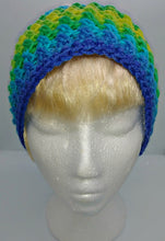 Load image into Gallery viewer, Teen Ladies Messy Bun Hat Parrot Stripe