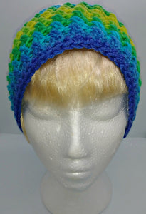 Teen Ladies Messy Bun Hat Parrot Stripe