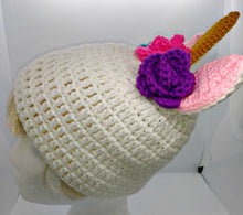 Load image into Gallery viewer, Teen Ladies Unicorn Horn with Roses Winter Hat