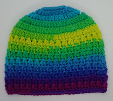 Load image into Gallery viewer, Teen Ladies Messy Bun Hat Parrot Stripe