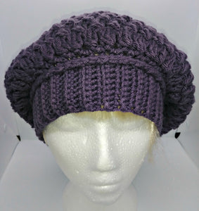 Ladies Teen Slouchy Toque Dark Lavender Winter Hat