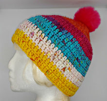 Load image into Gallery viewer, Ladies Teen Chunky Hat with Pompom