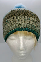 Load image into Gallery viewer, Unisex Winter Chunky Hat with Pompom Blues &amp; Grays