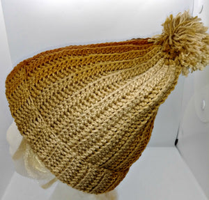 Latte Browns Pompom Basic Winter Hat Unisex