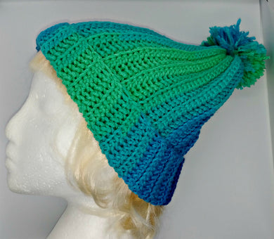 Blue Greens Pompom Basic Winter Hat Unisex