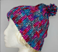 Load image into Gallery viewer, Gray, Red, Pink, Blue Pompom Basic Winter Hat Ladies Teen
