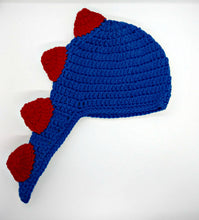 Load image into Gallery viewer, Toddler&#39;s Red &amp; Blue Dinosaur Winter Hat