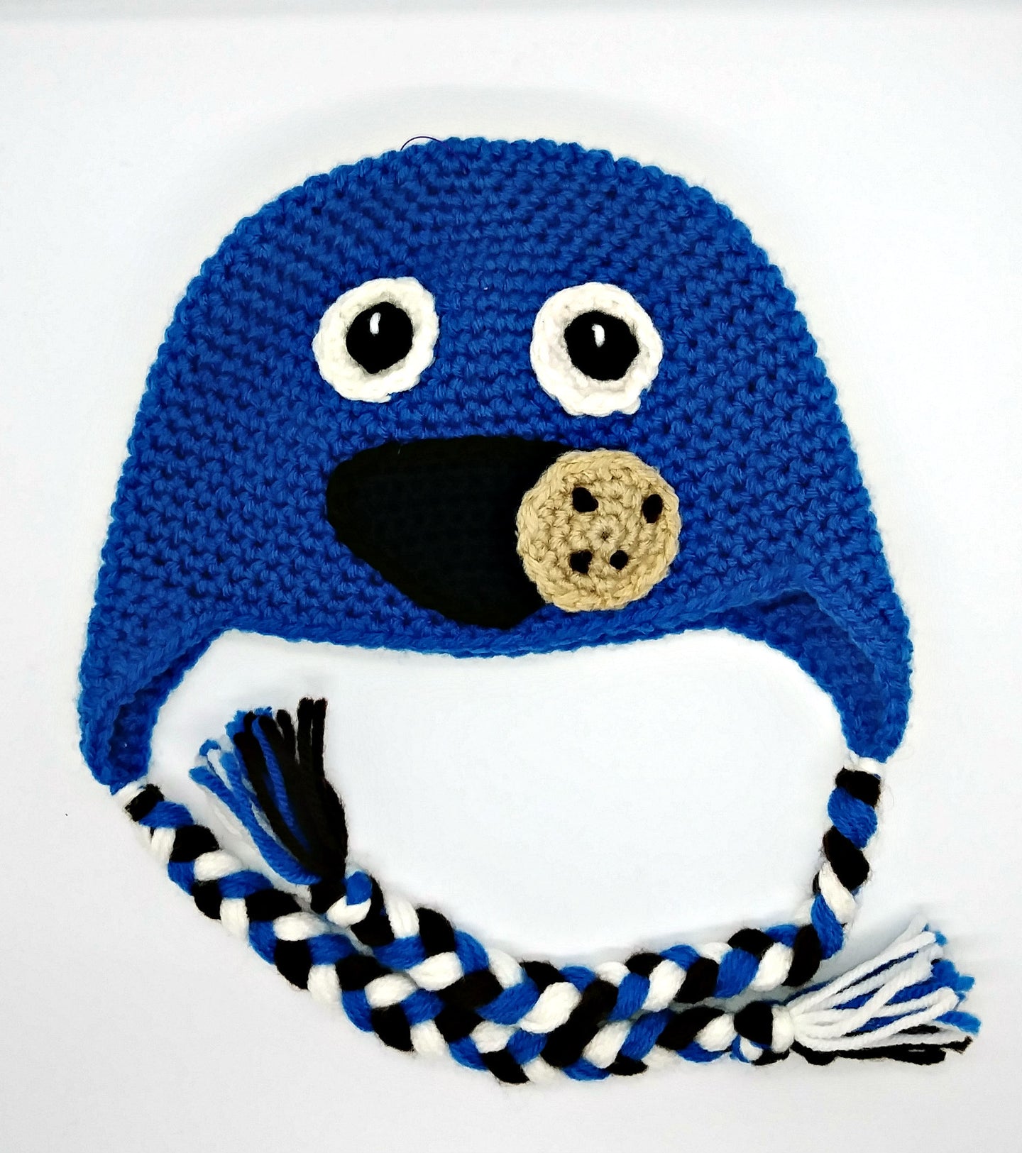 Blue Monster Character Winter Braided Hat Baby Toddler Size