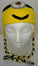 Load image into Gallery viewer, One Brown Eyed Yellow Monster Character Winter Braided Hat Teen Adult Size