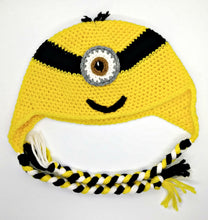 Load image into Gallery viewer, One Brown Eyed Yellow Monster Character Winter Braided Hat Teen Adult Size