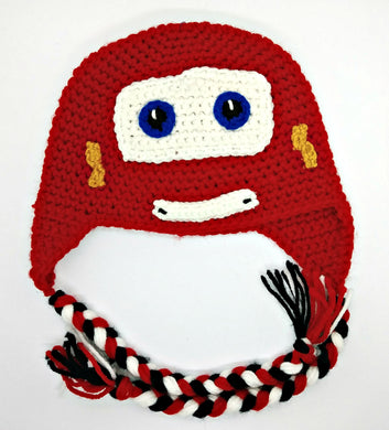 Race Car Character Winter Braided Hat Baby Toddler Size