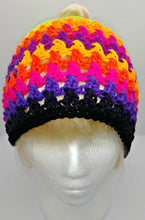 Load image into Gallery viewer, Teen Ladies Messy Bun Hat Neon Brights