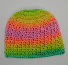 Load image into Gallery viewer, Teen Ladies Messy Bun Hat Retro Stripe