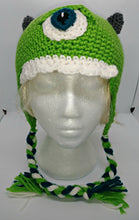 Load image into Gallery viewer, One Eyed Green Monster Character Winter Braided Hat Teen Adult Size