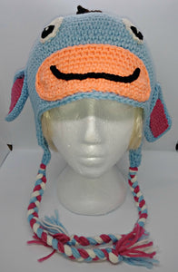 Depressed Donkey Character Winter Braided Hat Teen Adult Size