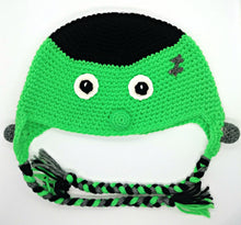 Load image into Gallery viewer, Halloween Frankie Character Winter Braided Hat Teen Adult Size
