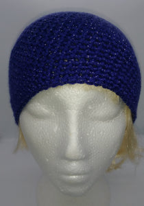 Purple Glitter Basic Winter Beanie Hat Ladies Teen