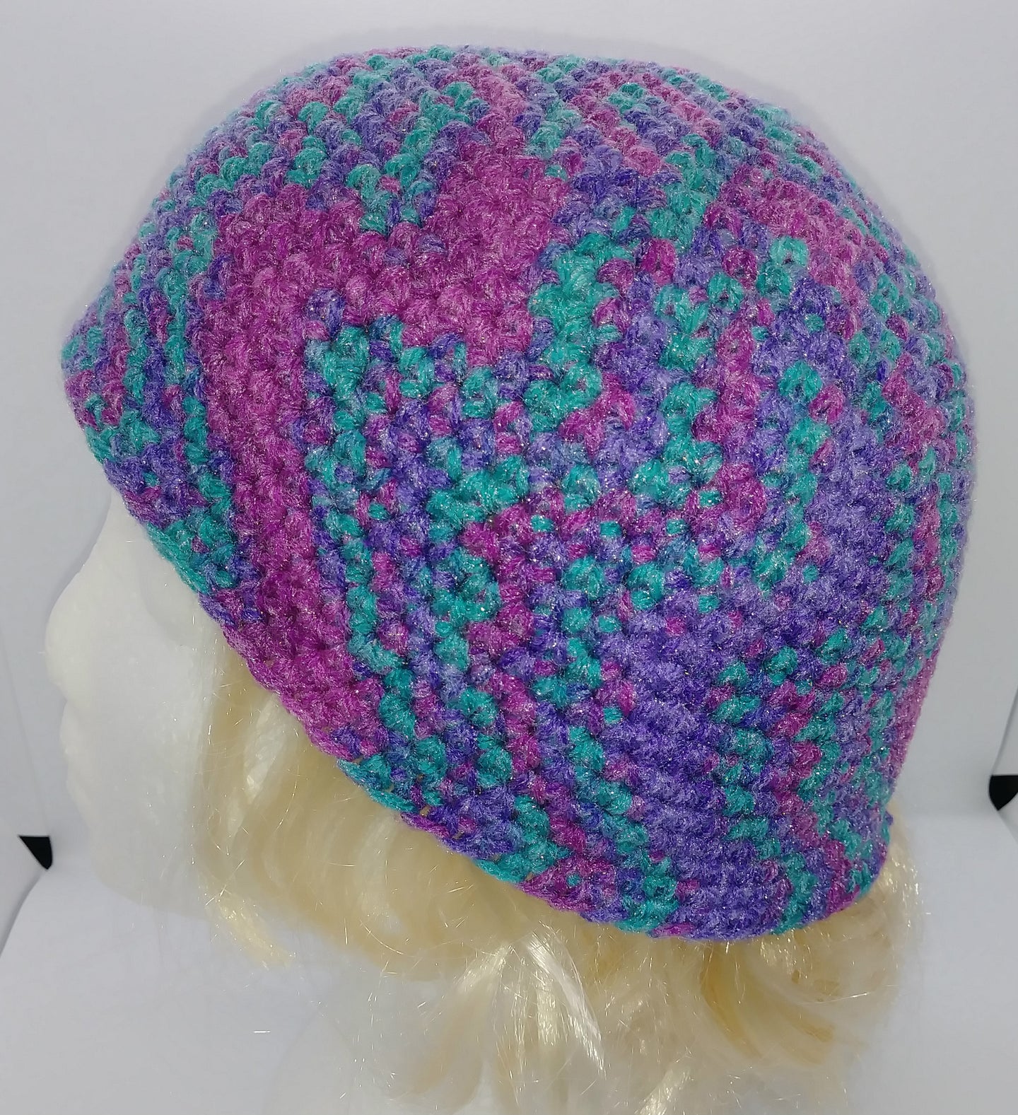 Gemstone Jeweltones Magenta Teal Purple Basic Winter Beanie Ladies Teen Hat
