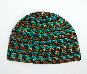 Browns & Teal Basic Winter Beanie Ladies Unisex