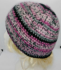 Pink, Gray Black Basic Winter Beanie Ladies Teen Hat XLarge