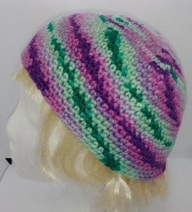 Child Size Fantasy Color Teal Greens Purple Basic Winter Beanie