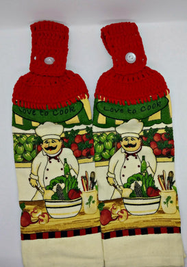 Vegetable Chef Hanging Kitchen Towel Set