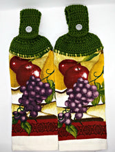 Load image into Gallery viewer, Fruit Apples Grapes Hanging Kitchen Towel Set