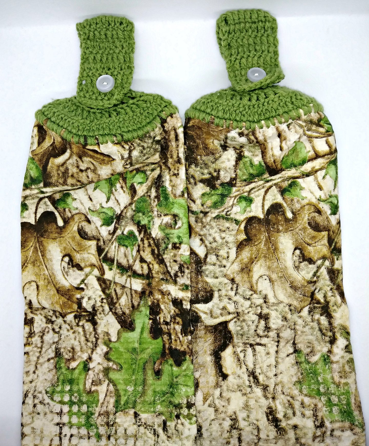 Camouflage Leaves Woven Hanging Kitchen Towel Set