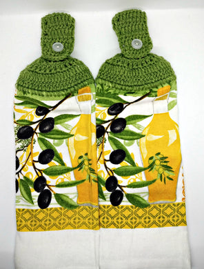 Olive Branch & Olive Oil Hanging Kitchen Towel Set