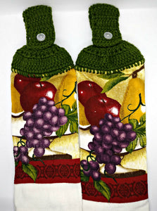 Fruit Apples Grapes Hanging Kitchen Towel Set