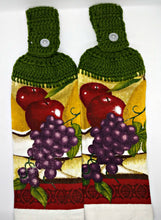 Load image into Gallery viewer, Fruit Apples Grapes Hanging Kitchen Towel Set
