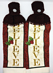Christmas Believe Hanging Kitchen Towel Set