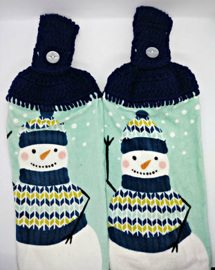 Winter Snowman Hanging Kitchen Towel Set