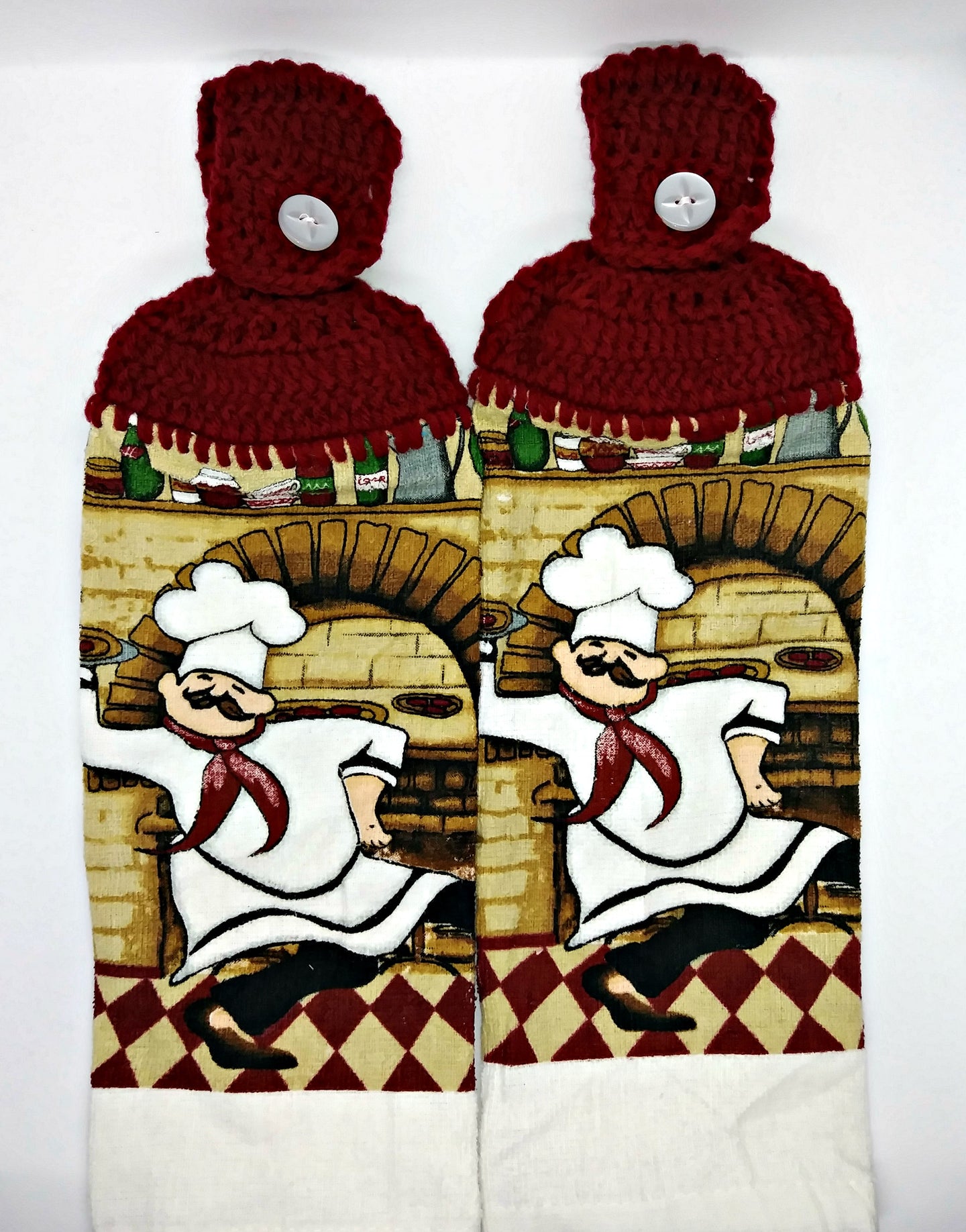 Italian Pizza Chef Hanging Kitchen Towel Set